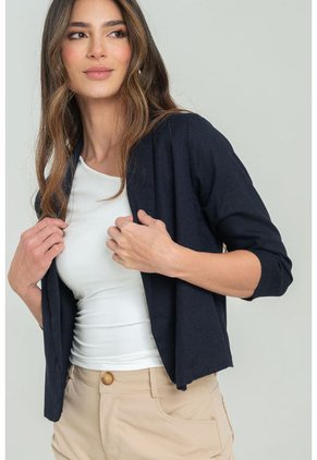 Chaqueta Tejida Lino Azul Ragged Pf11130270