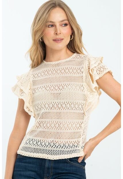 Blusa Tejida Boleros Blanco Ragged Pf11112928