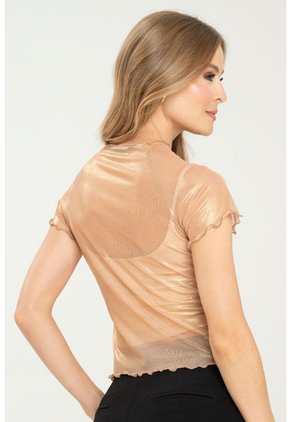 Top Mesh Brillo Dorado Ragged Pf11121134