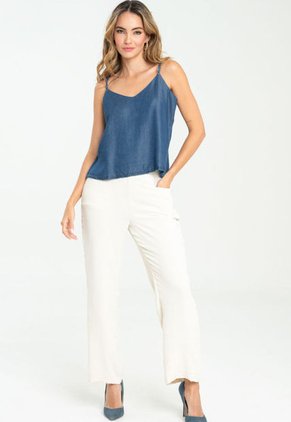 Top Tencel Velino Azul Ragged Pf21110004