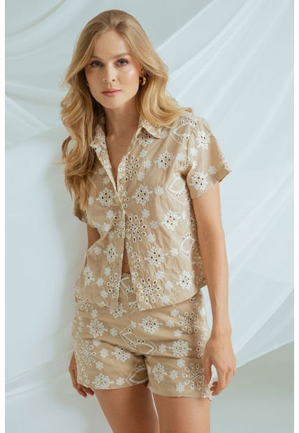 Short Ojalillo Beige Ragged Pf11340159