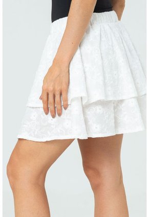 Falda Corta Algodon Blanco Ragged Pf11320498