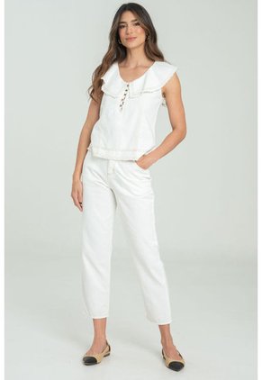 Pantalon Atlantida Pespuntes Blanco Ragged Pf21310040