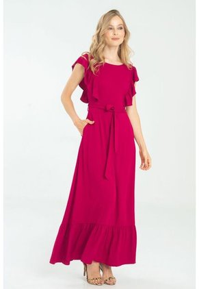 Vestido Largo Rohena Rojo Ragged Pf11511346