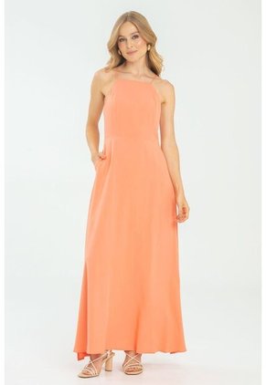 Vestido Halter Michelle Naranja Ragged Pf11511366