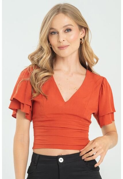 Blusa Lauren Café Ragged Pf11112906