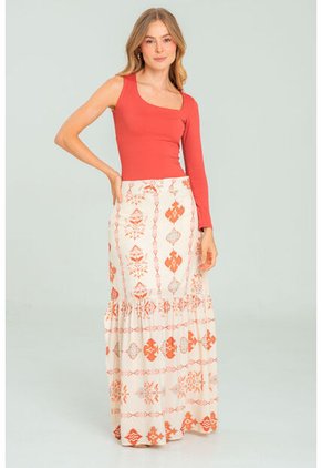 Falda Ervena Beige Ragged Pf11320508