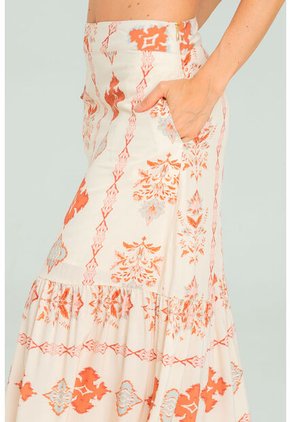 Falda Ervena Beige Ragged Pf11320508