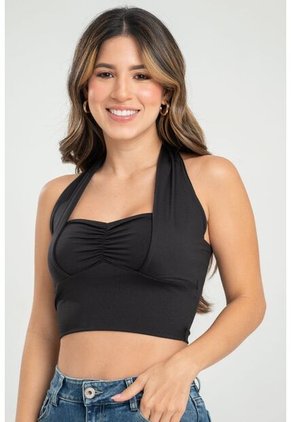 Crop Top Aghda Negro Ragged Pf31122295