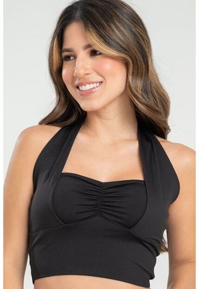 Crop Top Aghda Negro Ragged Pf31122295