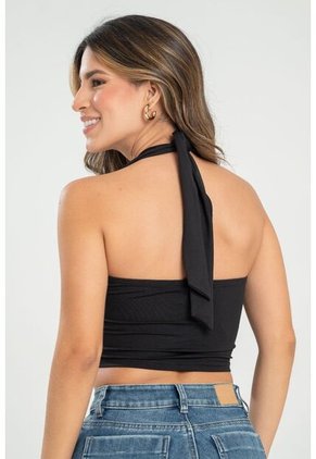 Crop Top Aghda Negro Ragged Pf31122295