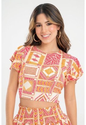 Crop Top Nyah Beige Ragged Pf31113473