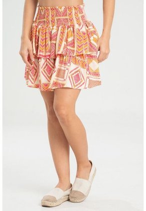 Falda Corta Chain Beige Ragged Pf31320349