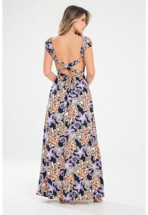 Vestido Largo Harlize Azul Ragged Pf31511459