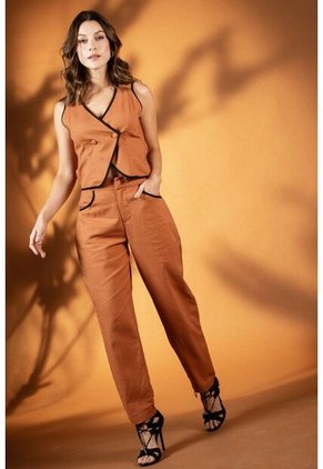 Chaleco Harper Café Ragged Pf11150038