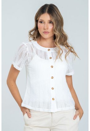 Blusa Nina Blanco Ragged Pf11113052