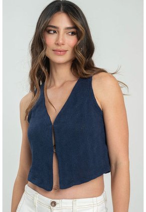 Chaleco Tejido Elena Azul Ragged Pf11150041