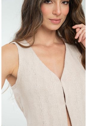 Chaleco Tejido Elena Beige Ragged Pf11150041