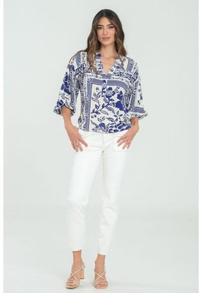 Blusa Lillie Azul Ragged Pf11112942