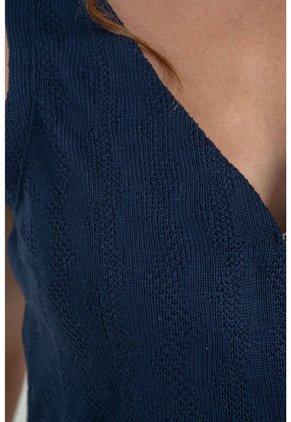 Chaleco Tejido Elena Azul Ragged Pf11150041