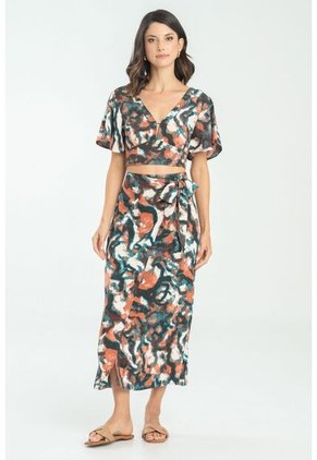 Falda Tipo Wrap Dana Verde Ragged Pf11320500