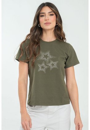Camiseta Estrellas Verde Ragged Pf21120094