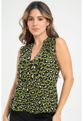 Blusa Animal Verde Ragged Pf31113452