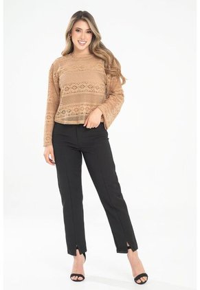 Blusa Kalhada Beige Ragged Pf31113469