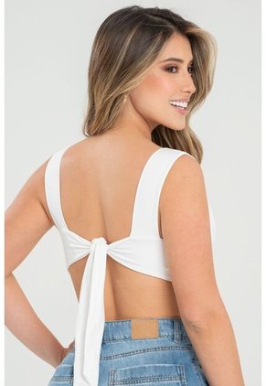 Crop Top Jhordana Blanco Ragged Pf31122271