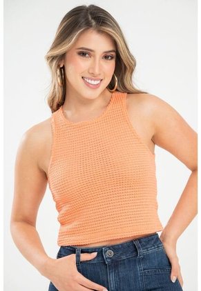 Top Tejido Galleta Naranja Ragged Pf31122302