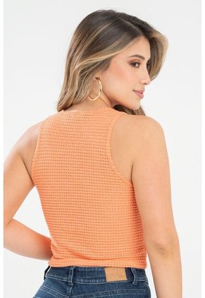 Top Tejido Galleta Naranja Ragged Pf31122302