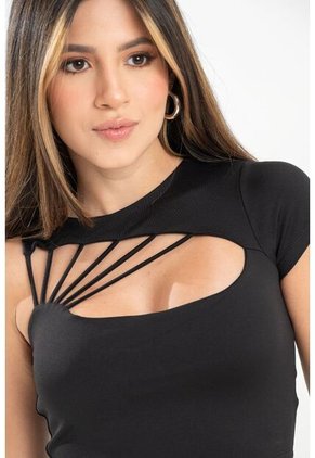 Crop Top Khlara Negro Ragged Pf31122308