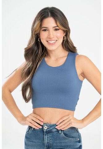 Crop Top French Azul Ragged Pf31122293 Ragged