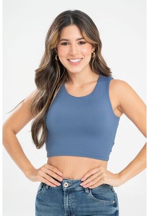 Crop Top French Azul Ragged Pf31122293
