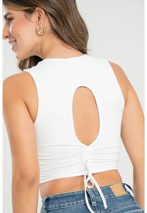 Crop Top French Blanco Ragged Pf31122293