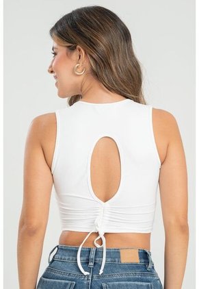 Crop Top French Blanco Ragged Pf31122293