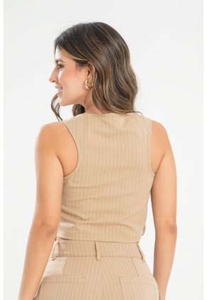 Chaleco Raya Tiza Beige Ragged Pf31150019