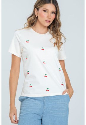 Camiseta Cerezas Blanco Ragged Pf21120114
