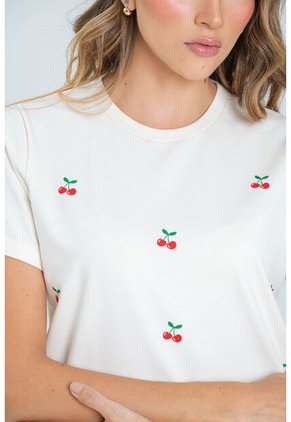 Camiseta Cerezas Blanco Ragged Pf21120114