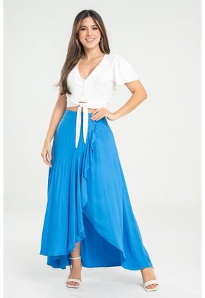 Falda Larga Lindsay Azul Ragged Pf31320347