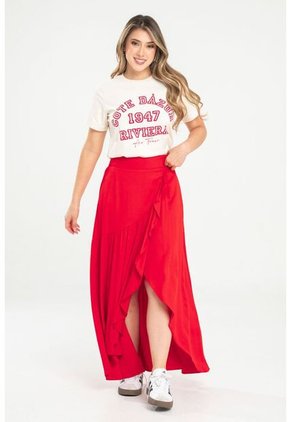 Falda Larga Lindsay Rojo Ragged Pf31320347