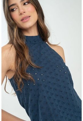 Blusa Dheena Azul Ragged Pf11112940