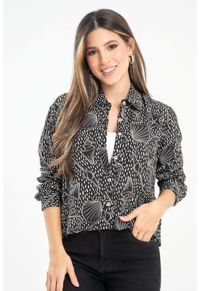 Camisa Calissa Negro Ragged Pf31113463