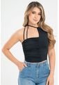 Top Drapeado Asimetrico Negro Ragged Pf31122253 de Ragged
