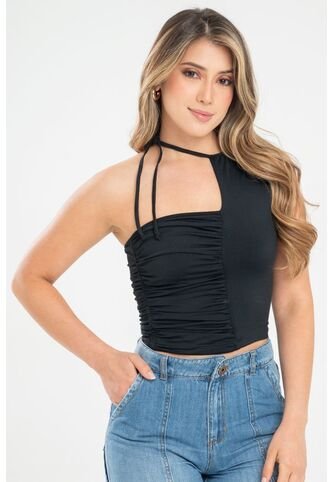 Top Drapeado Asimetrico Negro Ragged Pf31122253 Ragged