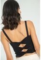 Crop Top Crosbhie Negro Ragged Pf13120810 de Ragged