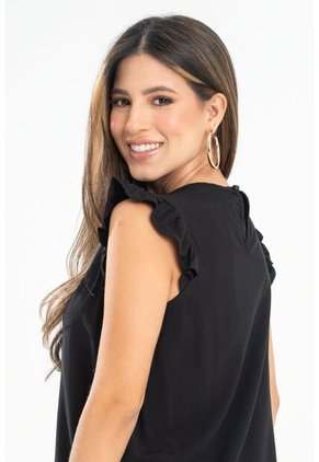 Blusa Monhet Negro Ragged Pf31113446