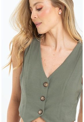 Chaleco Swirl Verde Ragged Pf11150032