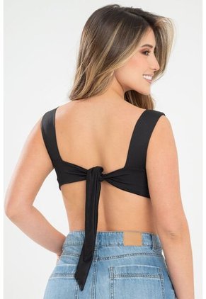 Crop Top Jhordana Negro Ragged Pf31122271