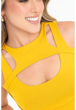 Crop Top Zhaya Amarillo Ragged Pf31122294